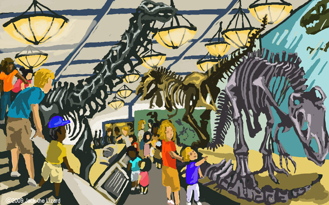 The first room of the dinosaurs hall, America Museum of Natural History