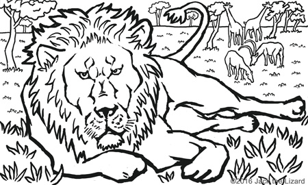 Coloring Pages of African Lion