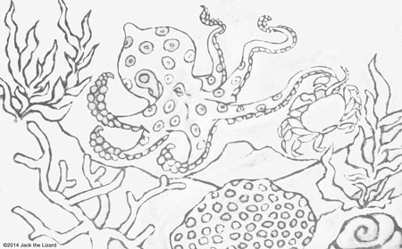 Coloring Pages of Blue Ringed Octopus