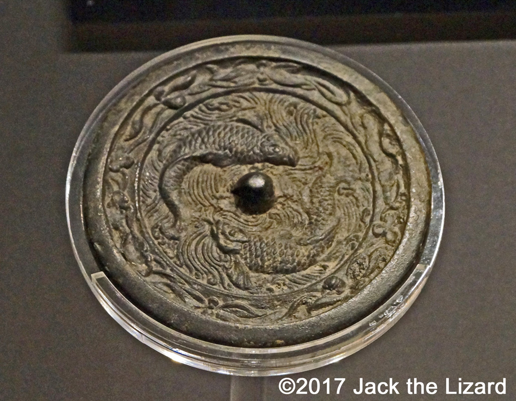 Bronze Mirror with Carp Image