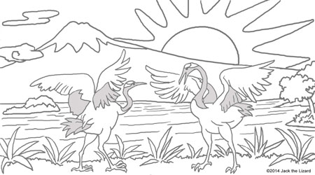 Coloring Pages of Crane