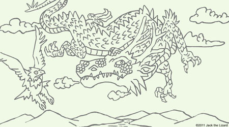 Coloring Pages of The year of dragon, 2012