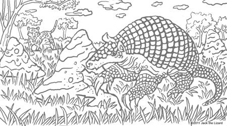 Coloring Pages of the Giant Armadillo