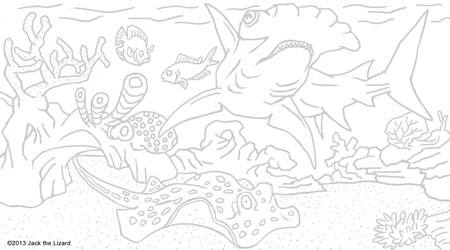 Coloring Pages of Great Hammerhead Shark