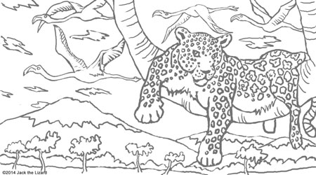 Coloring Pages of Leopard