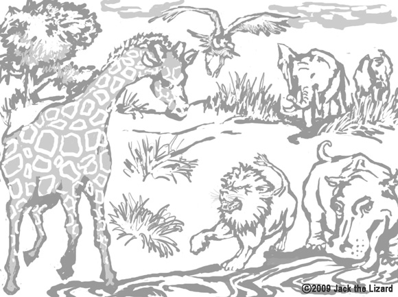 african animal coloring