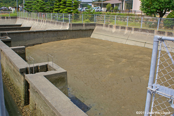 Artificial beach for horseshoe crabs to lay eggs. Kasaoka City Horseshoe Crab Museum